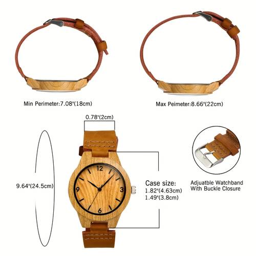 men women skull wooden dial watch genuine leather band quartz wristwatch
