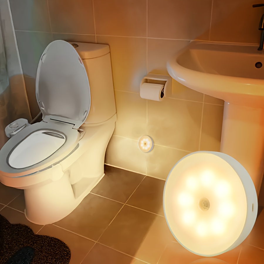 1pc/2pcs 8LED Night Light, Motion Sensor Night Light - Ultra-sensitive PIR detection for instant on/off - Energy efficient, from dusk to dawn - Perfect for bathrooms, bedside tables, stairs, hallways, cabinets - Hassle-free installation