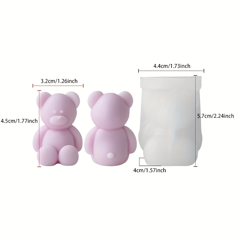 Cute Little Bear Silicone Mold Made From Soft Silicone, Designed For , Perfect For A Of Crafting Projects Such As Candle Making And Plaster Decorations