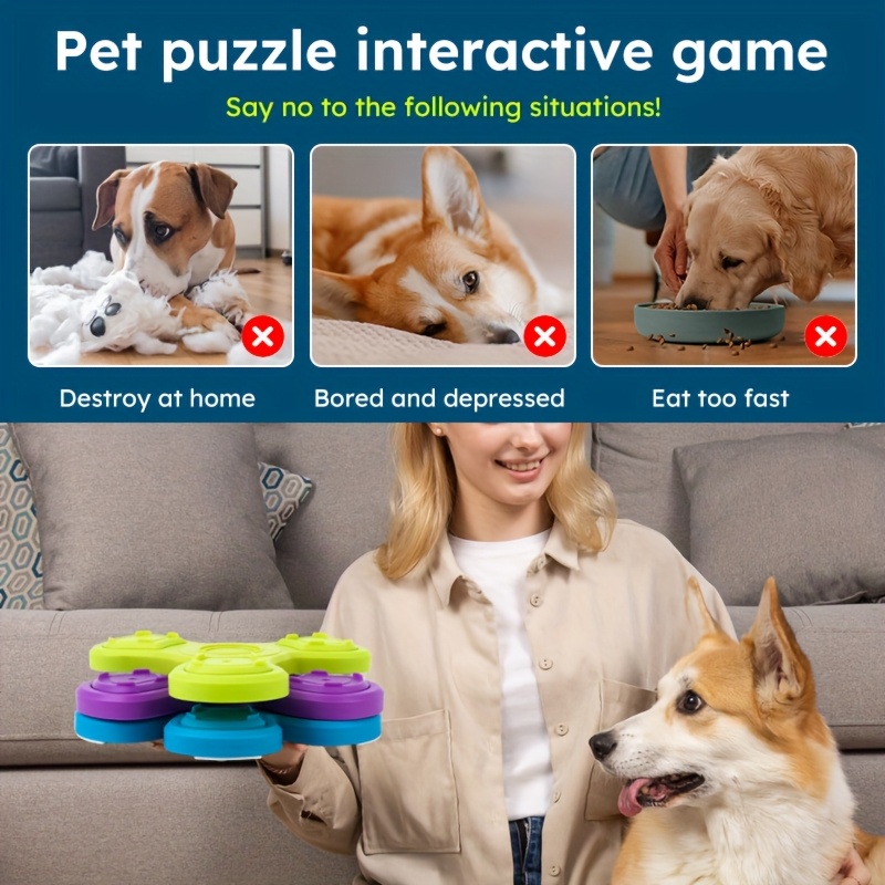 Dog Slow Feeder Bowl Three-Layer Flower Rotating IQ Pet Sniffing Obstacle IQ Training Slow Feeder