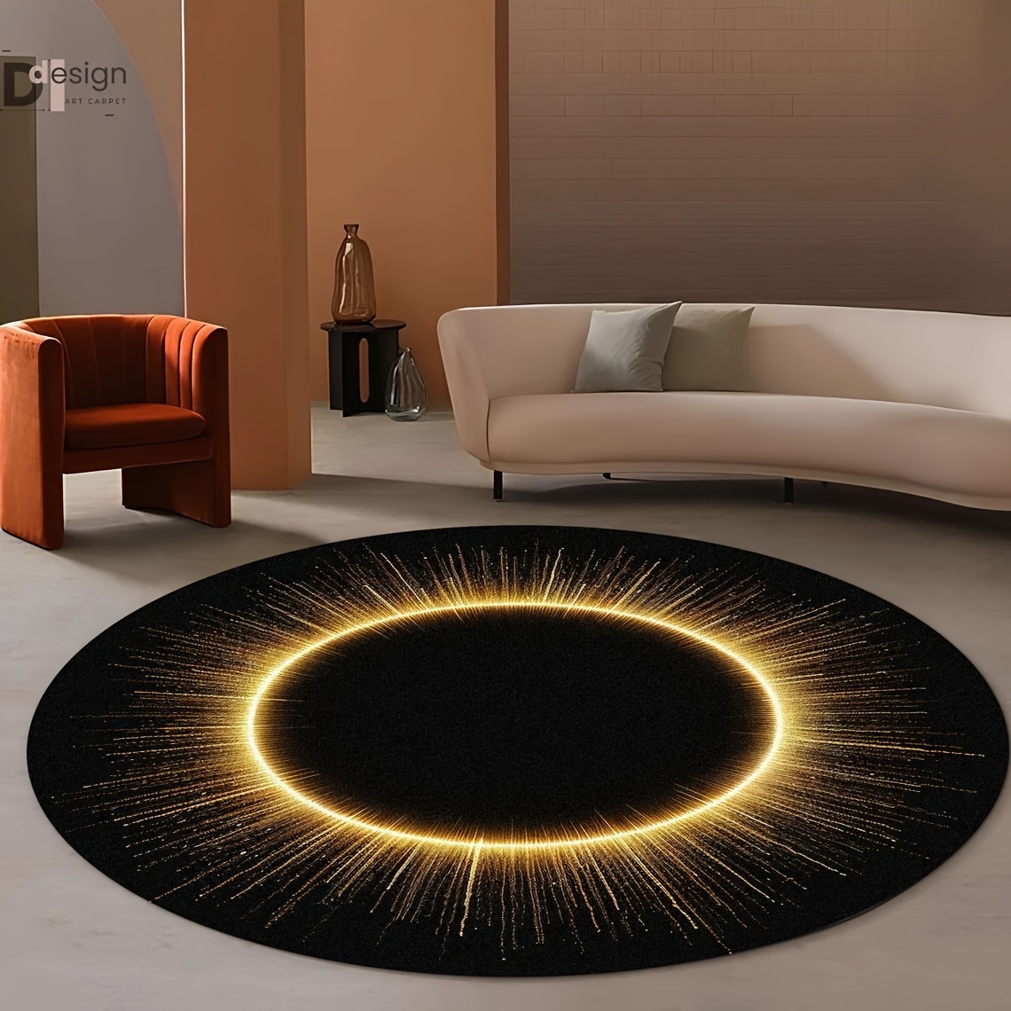 

1pc Soft & Non-slip Pattern Area Rug - Stain Resistant, Machine Washable For Living Room And Kitchen Decor, 480g/m² Thickness