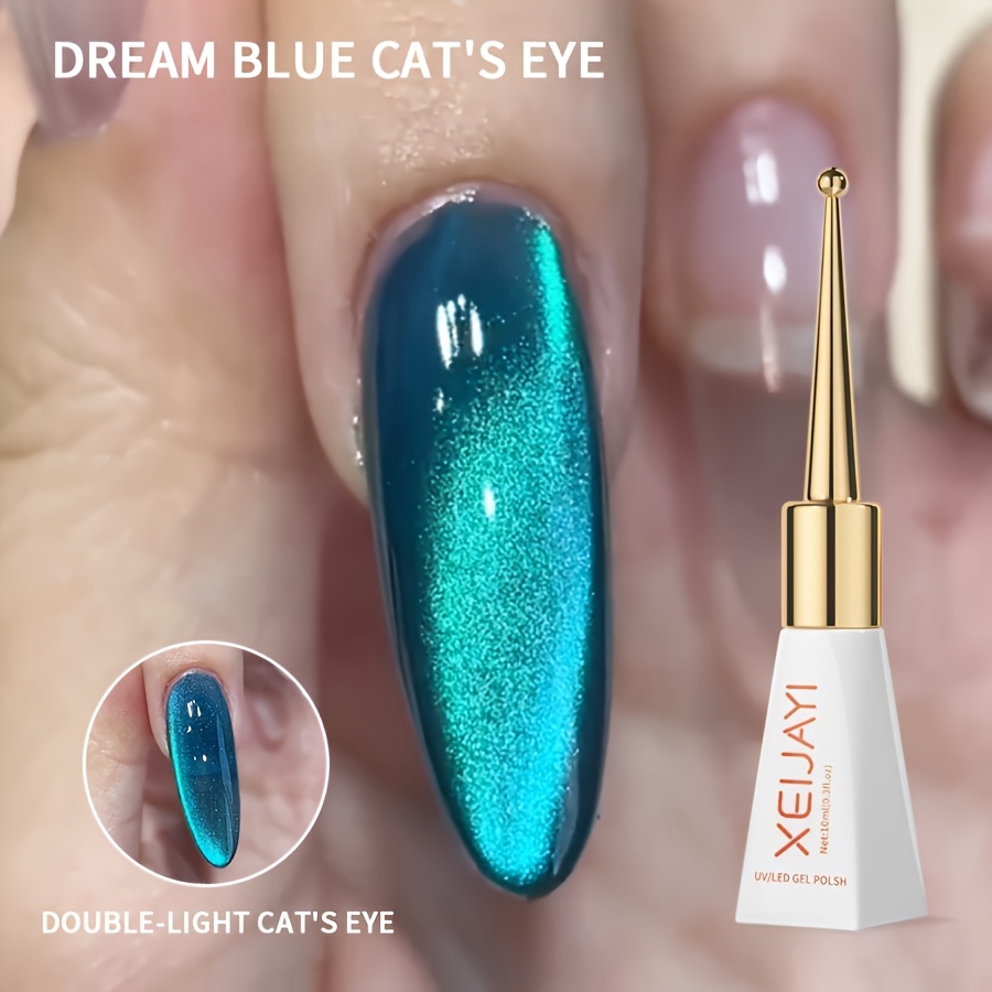Image of Xeijayi 1pc 15ml New High-end Fashionable Color Nail Polish Gel Blue Nail Smart Cat Eye Gel /led Bright Cat Eye Diy Shiny Shiny Firm Durable Nail Shop