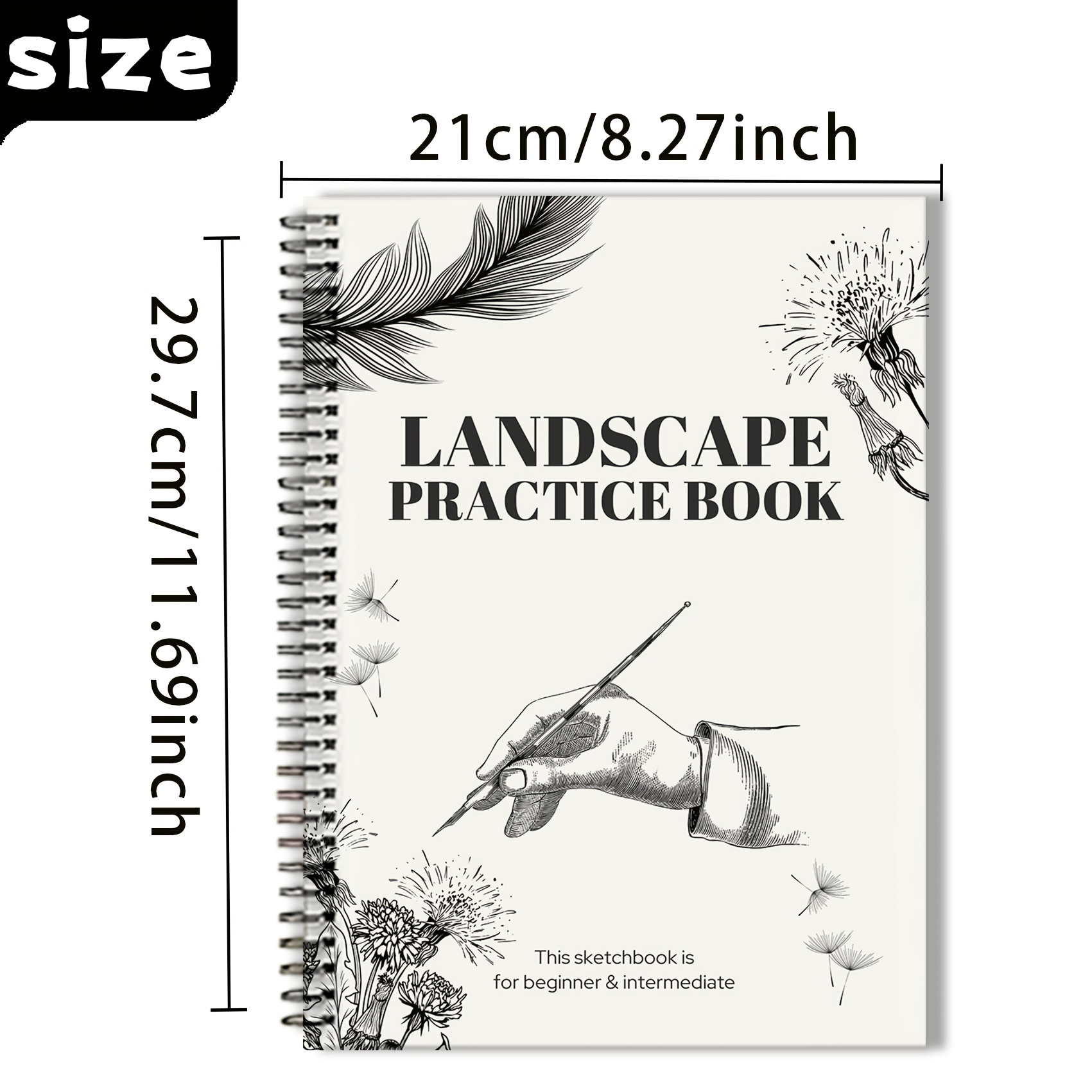 TEMU Landscape Sketching Practice Coloring Book, A4 Size 25 Pages, Binding. Collecting A Of Natural Landscapes And Street Scenes, Is And Clear, With