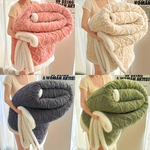 1pc jacquard sherpa weighted blanket 7lbs for adults soft warm and thickened calm blanket for and better sleep weighted blankets 6 sizes with sherpa high quality blankets