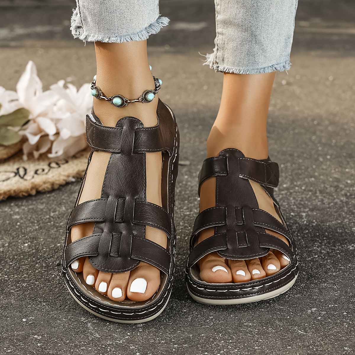 Borchie Ovye Sandali Neri Ovye Sandali Corda Neri Sandali Con