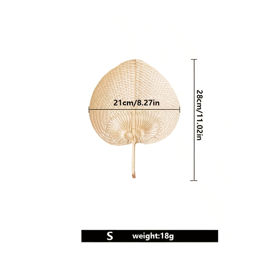 A Handcrafted Rattan Fan, Featuring A Peach-shaped Design, Beautifully Decorative And Ultra-thin, Suitable For Indoor And Outdoor Cooling As A Handheld Fan