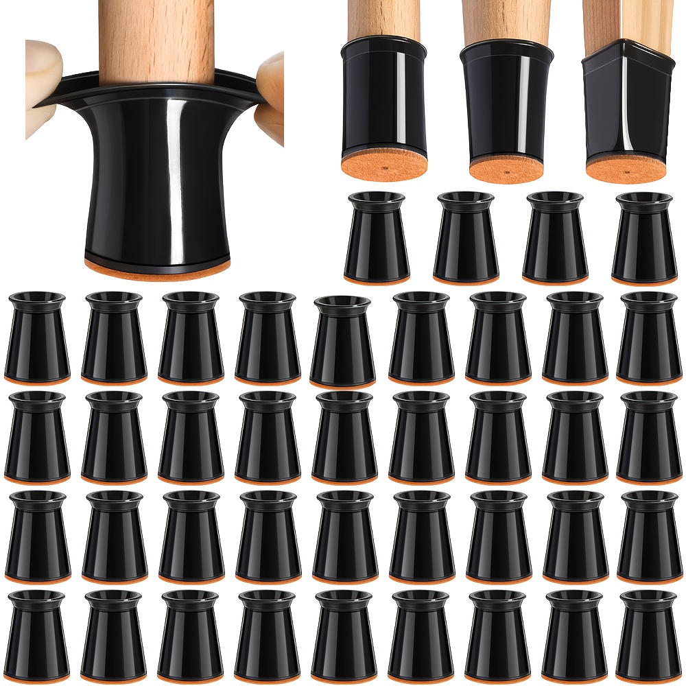 E-shop 40 Stück runde, transparente Silikon-Stuhlbeine, eingebaute Filzunterlage, rutschfest und kratzfest, leises und geräuschreduzierendes Design,