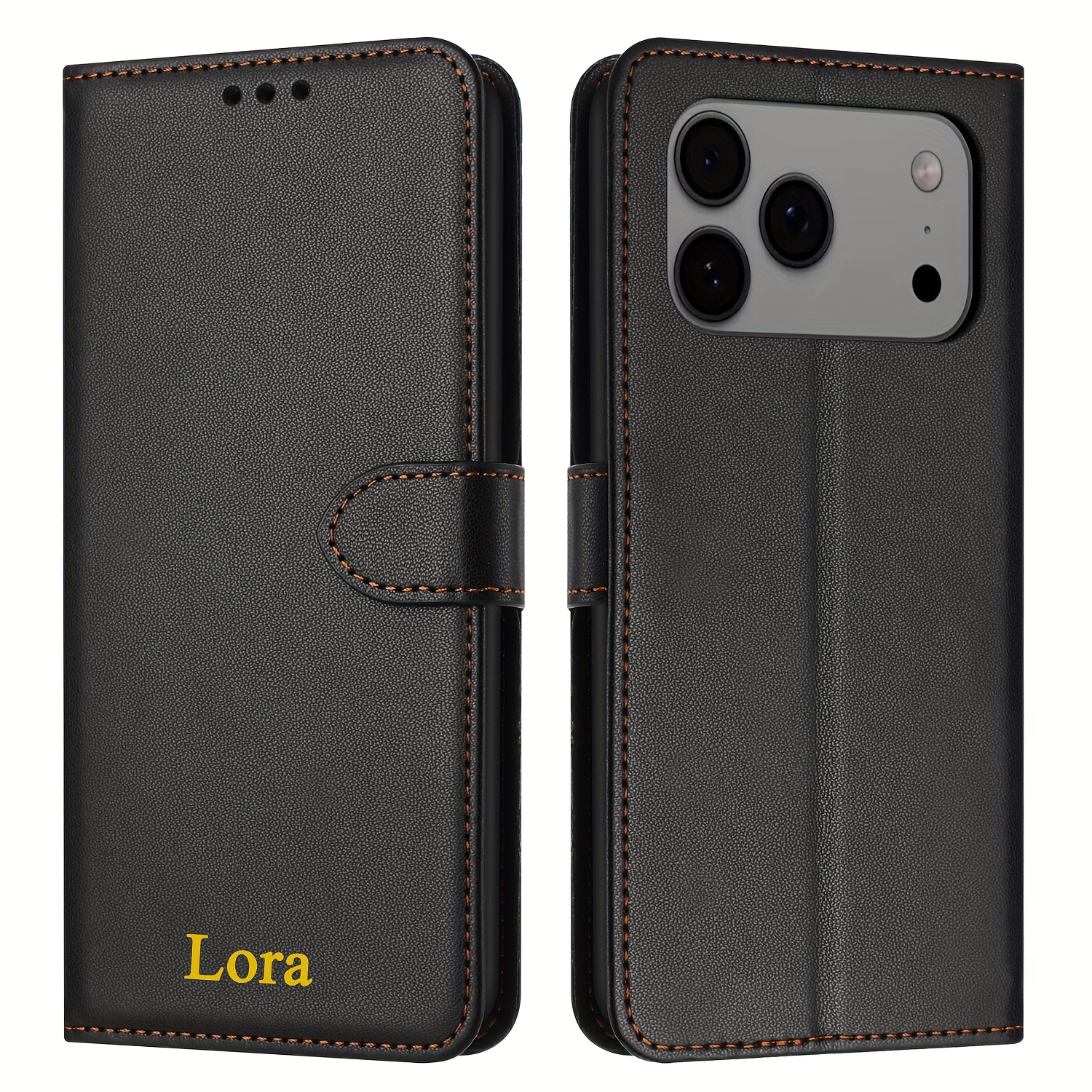TEMU Phone Case: Customized Name Golden Embossed Phone Case, Synthetic Leather Case Compatible With Iphone 17/17 Air/17 Pro/17 Pro Max, Personalized