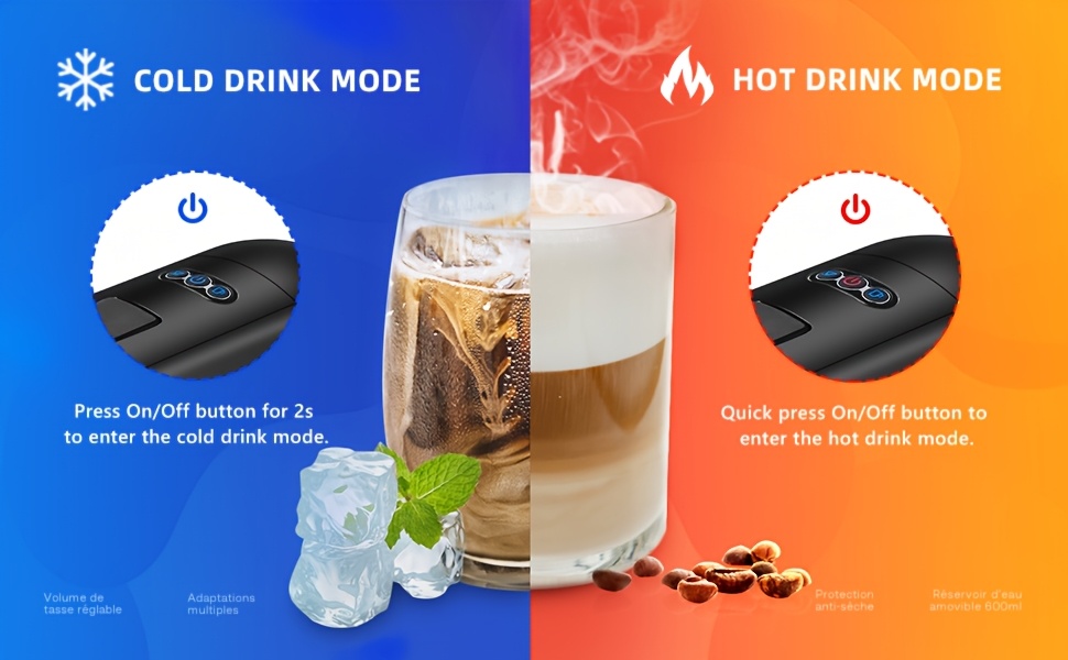 HiBREW 4in 1 Multiple Capsule Coffee Machine Hot/Cold Brewing DG Cappuccino Nes Small Capsule ESE Pod Ground Coffee Maker Cafeteria 19Bar H1A