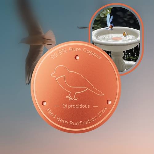 bird bath purification disk 99 pure copper 1mm reinforced 4 inch round disk with support for physical water universal fit for outdoor bowl