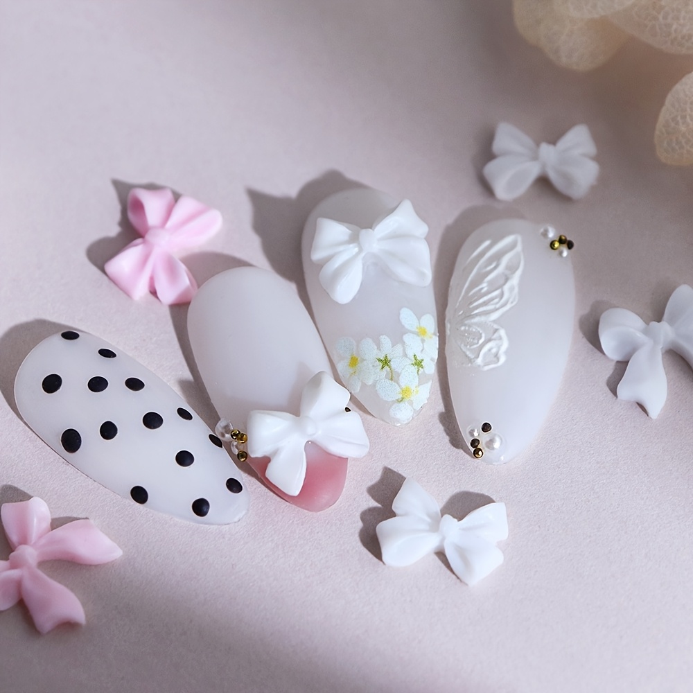 30pcs Colorful Bow Nail Charms Set for DIY Manicure