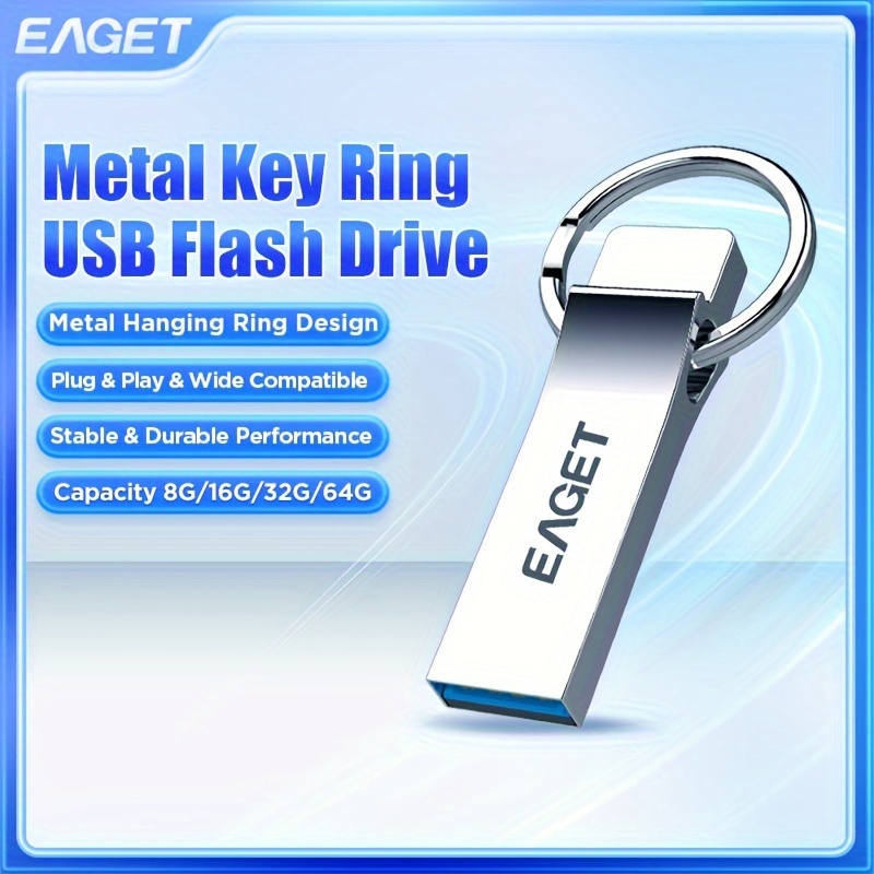 

Eaget Usb Flash Drive 128 Gb Usb 2.0 High Speed Usb Drive 64gb 32gb 16gb 8gb Portable Thumb Drive With Keychain For Pc/computers/laptops/data Storage