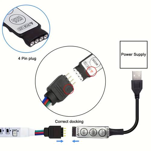 1pc rgb 3535 color changing with 3 keys control usb powered dimmable and color changable multiple for tv home decor room decor color led strip lights