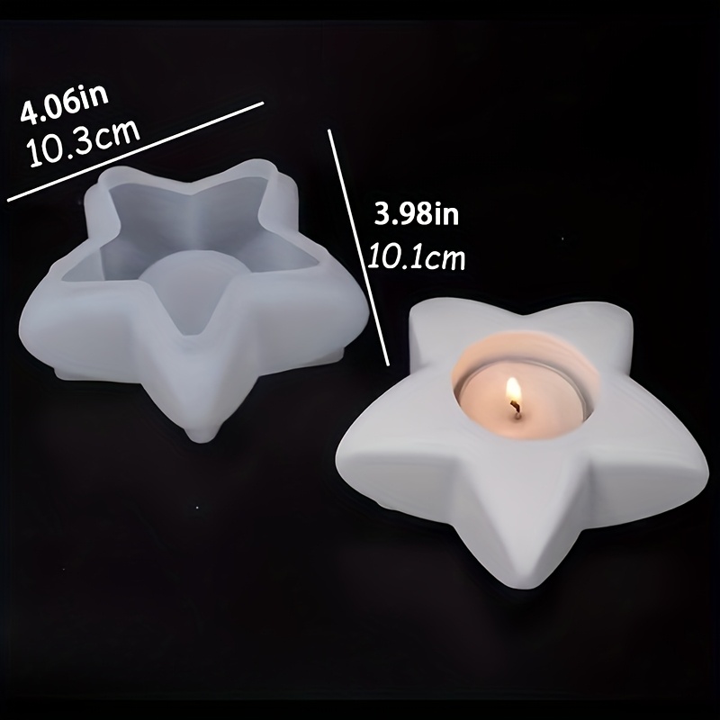 Image of Dnejiu Silicone Candle Holder Mold - Diy Resin, Cement, And Plaster Craft Mold For Decorative Star-shaped Candlesticks, Jewelry Casting Supplies|decorative Craft Gift| , Candle Holder Decor Craft