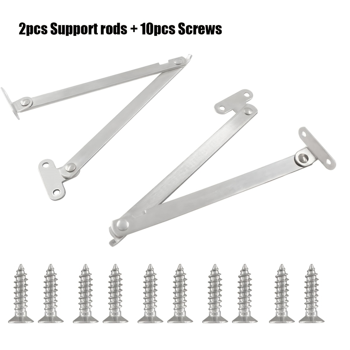 TEMU Jeu de 12 pièces de charnières de support de couvercle (2 supports + 10 vis), charnière pivotante , charnière de support d'armoire en acier