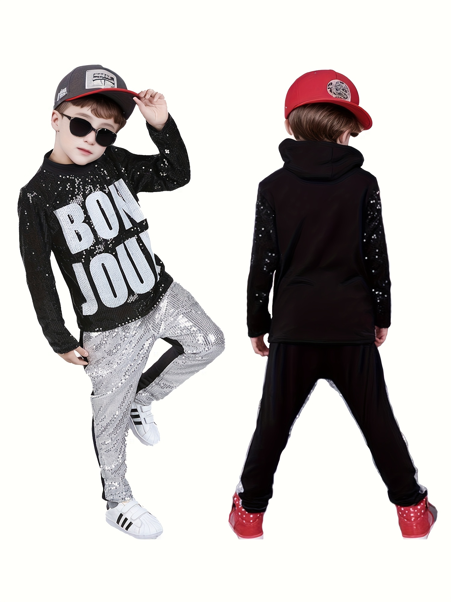 Kids Girls Long Sleeves Mock Neck Shiny Sequin Cropped Top With Pants For Modern Jazz Hip Hop Dance Wear &ndash; Buy The Best Products In The Online Store