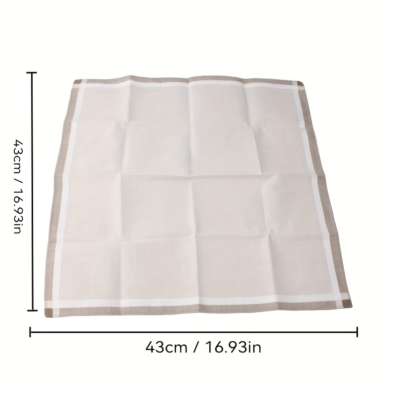 3 Men's Handkerchiefs Beige Gray Soft Woven Fabric Lightweight Compact
