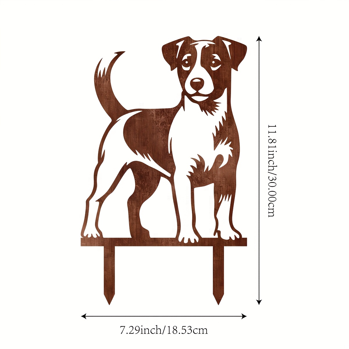 E-shop 1 Stück, Rostiger Hund Metall Gartenstecker, Personalisierter Rostiger Hund Metall Gartenstecker, Balkon Rasen Kunststecker Schild für Magische