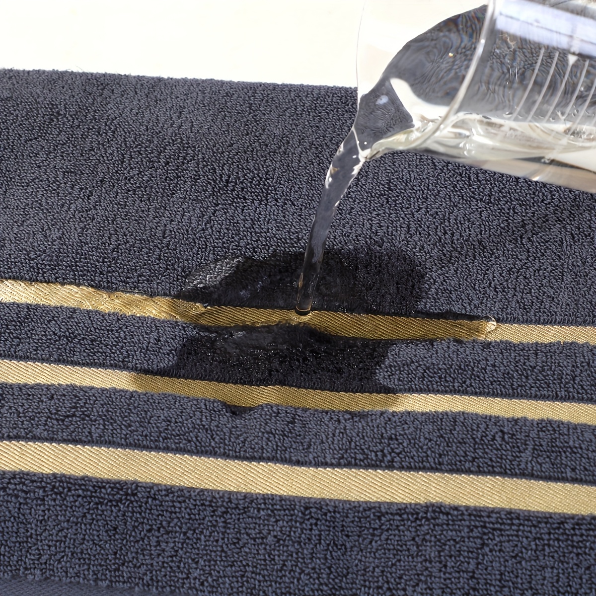 Luxury 6pcs Towel Set, 100% Pure Cotton Hand Towels, 35*75cm, Striped Pattern, Modern Design, No Shedding