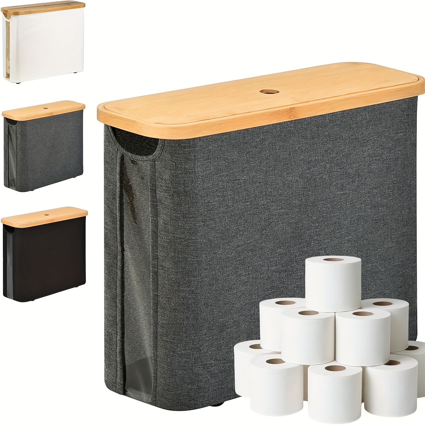 Toilettenpapier-Aufbewahrungskorb Mit Deckel – Platzsparend, Hält Bis Zu 12 Rollen – Beige