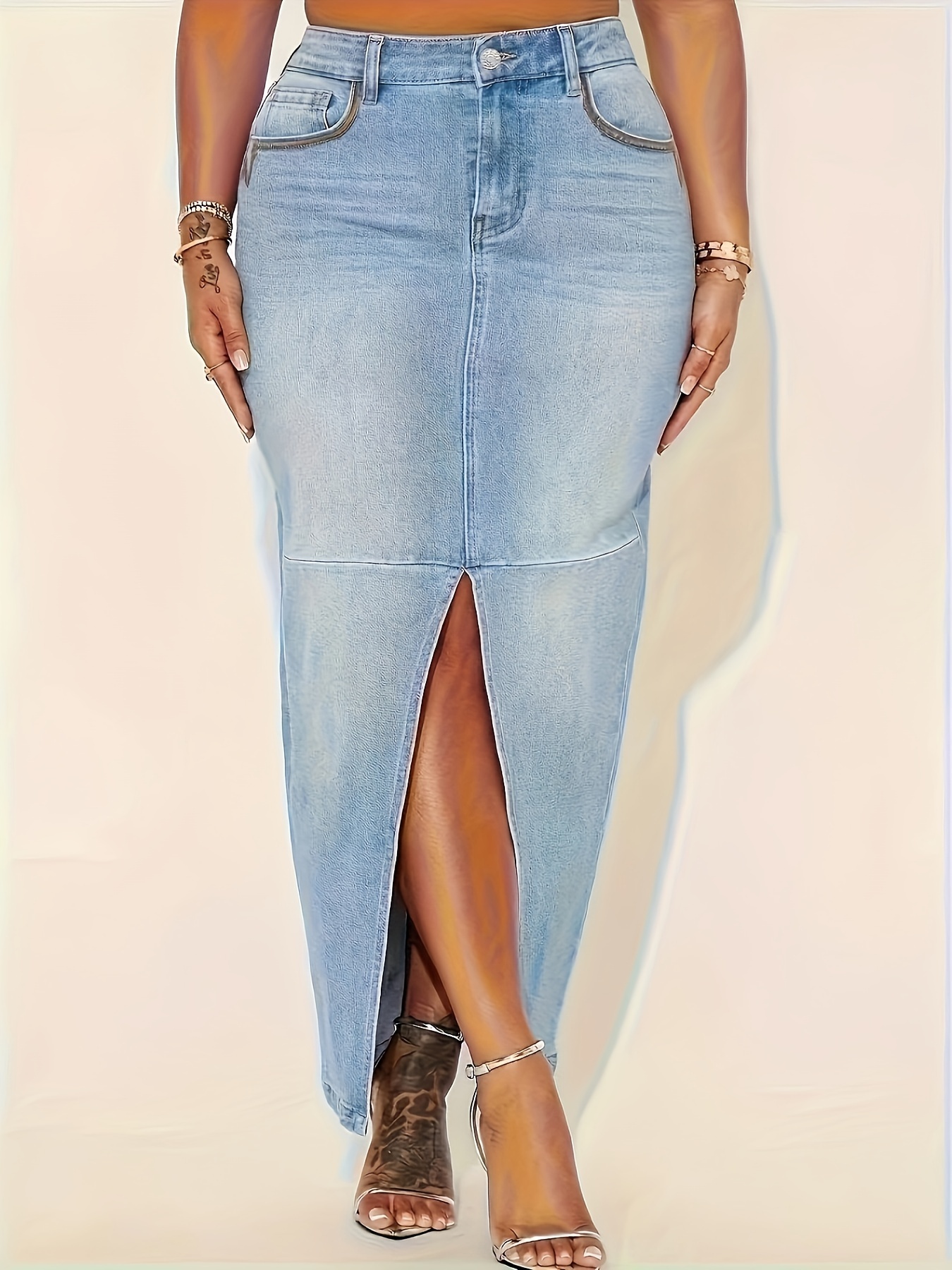 High waisted large swing skirt 4388