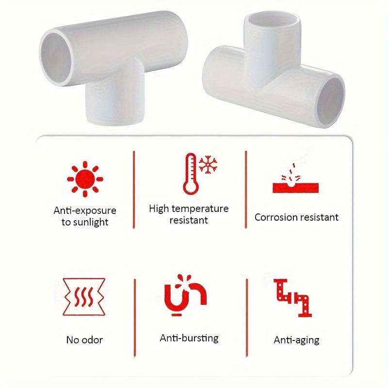 Tee Pvc Fitting 3 Way Furniture Grade Easy Install - Temu