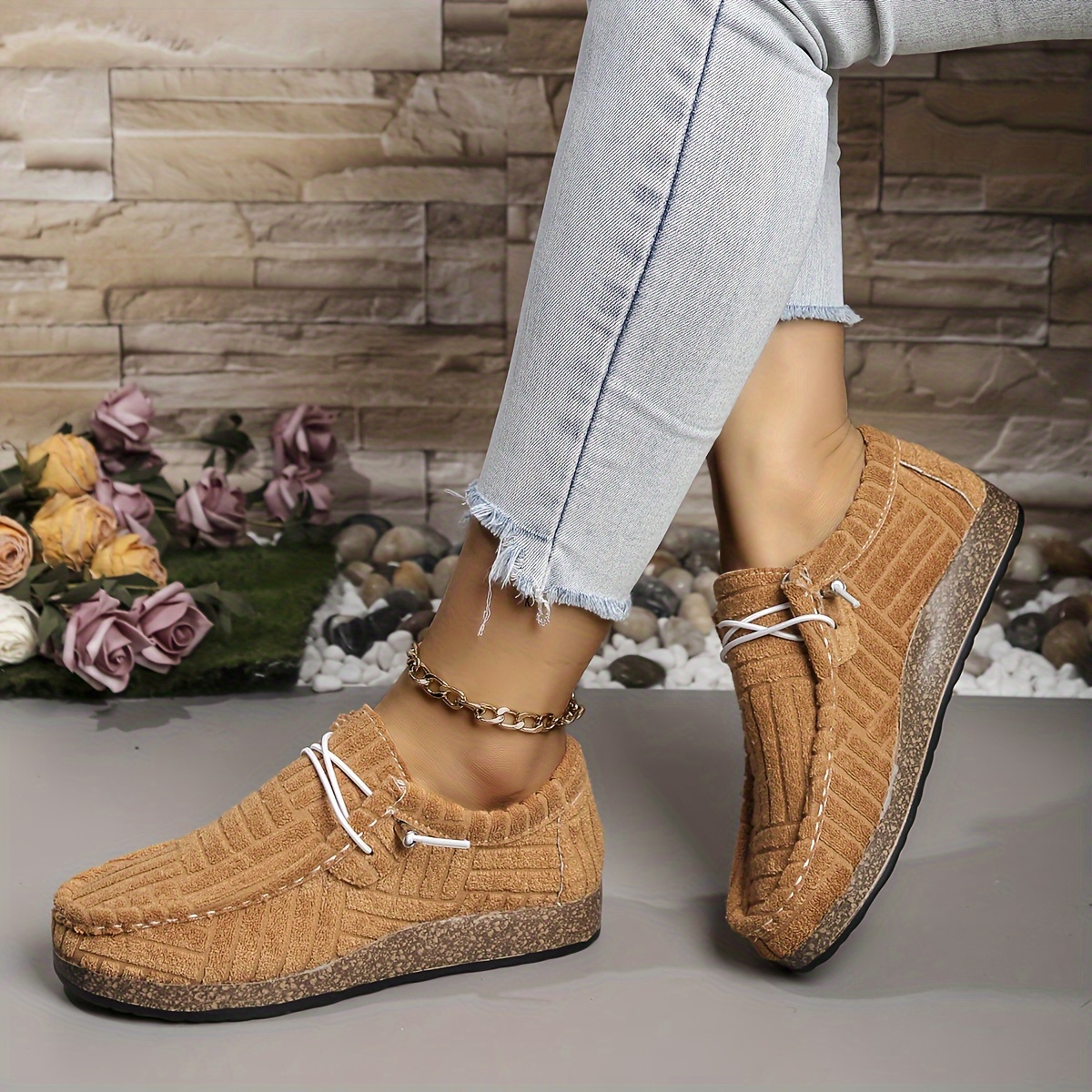 damen sneaker in einfarbiger optik bequeme plateausohle Temu Germany