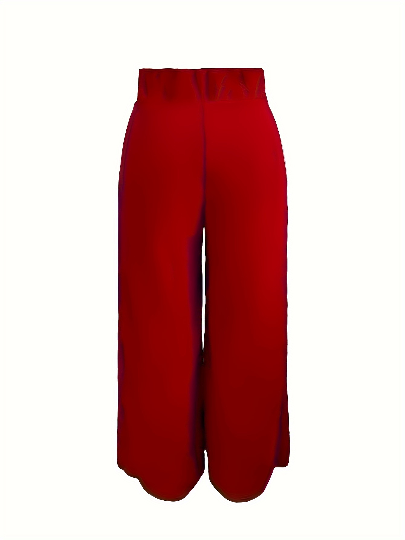 Plus Red High Waisted Wide Leg Trousers