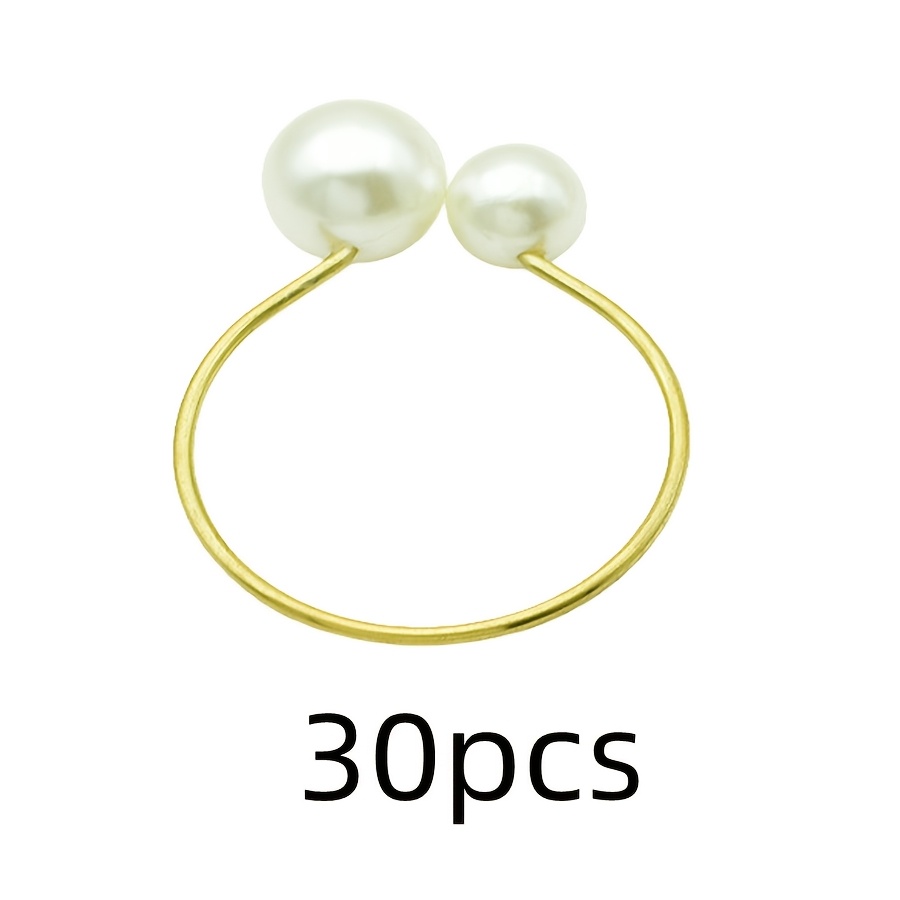 TEMU 30pcs 40pcs 60pcs Exquises Décorations de Table Mariage Spécial Perles Anneaux de Serviette