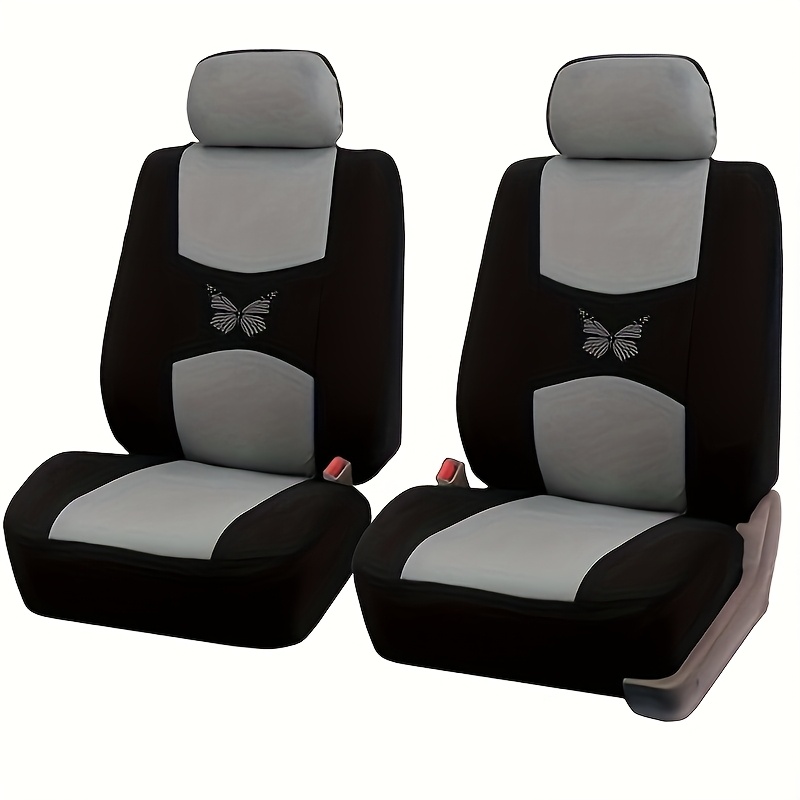 TEMU Set Of 4 Universal Car Seat Covers - 2 Style Breathable Polyester Seats, Split Design, Compatible With Cars, Trucks, And Suvs - Hand Washed Or