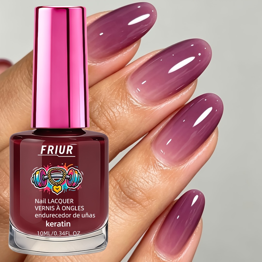 Image of Translucent Plum Nail Strengthener 10ml - Natural Drying, Strengthens Natural Nails, Versatile For Daily Wear, Hydrating And Translucent, Party , Salon-quality Results At Home