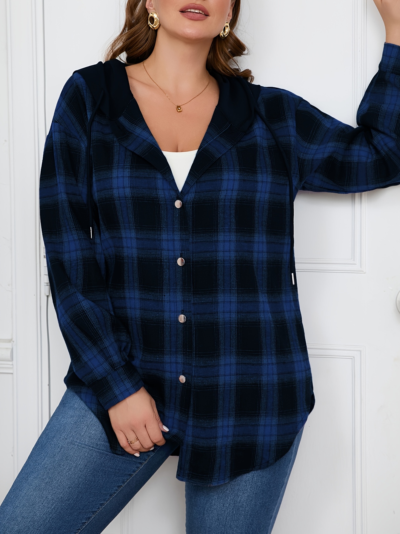 Chemise Femme Simms Cor3 - Taille S, Bleu à Carreaux, Manches Longues, Boutons Pression - Occasion