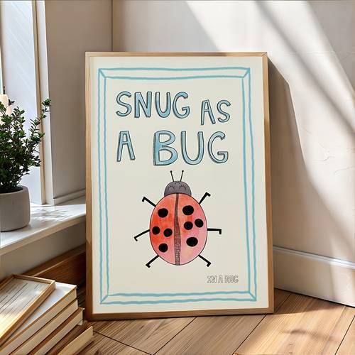 item picture 2d flat 1pc frameless 2d flat comfortable as a bug rug print ladybug themed kids room decorative pattern fun decoration childrens playroom decorative pattern whimsical canvas painting wall decor suitable for restaurants hotels