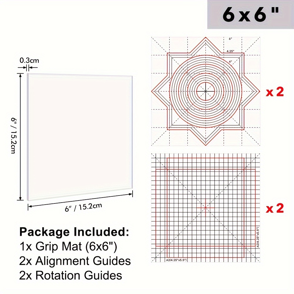 Image of Multi-use Photopolymer With Printed Guides For Stamp Positioning Tool Die Cut Letters Centering Craft