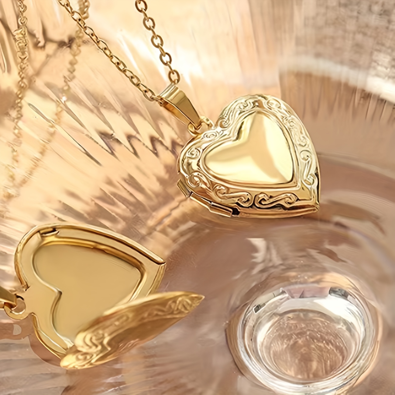 Women's Small Box Pendant Necklace, Openable Design
