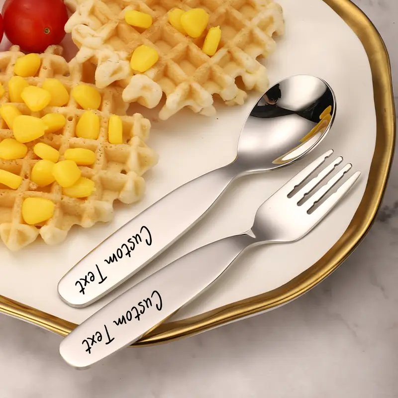 2pcs stainless steel personalized cutlery set custom engraved name fork and spoon ideal gift for and versatile tableware for home and special occasions Product details 4