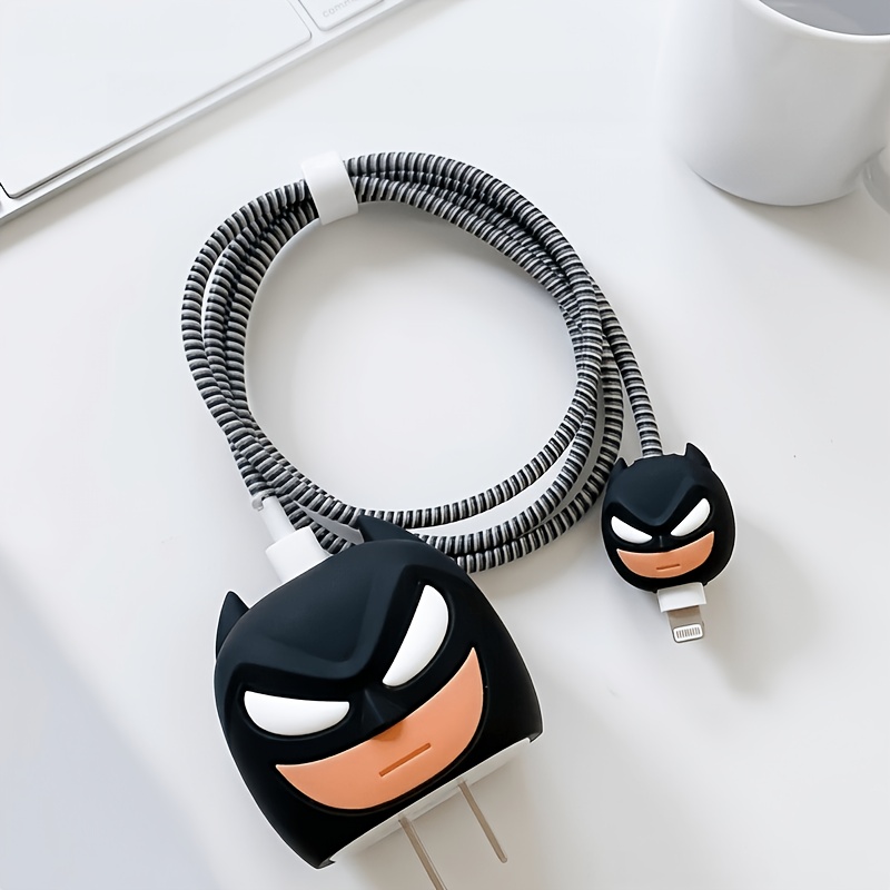 TEMU Batman Charging Cable Data Cable Protective Case, Compatible With 20w Charger, Suitable For Daily And Office Use, Ideal As A Gift For Christmas,