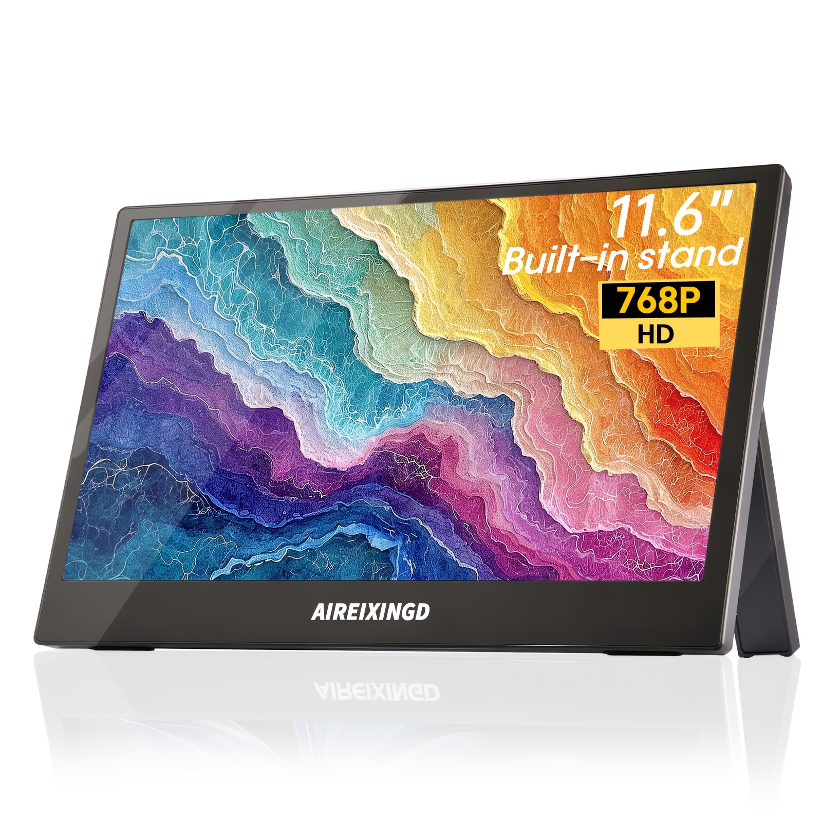 TEMU AIREIXINGD 11.6" Écran Portable, Résolution 1366*768, Support Réglable, Compatible avec Interface Type-, Extension d'Écran pour Ordinateur
