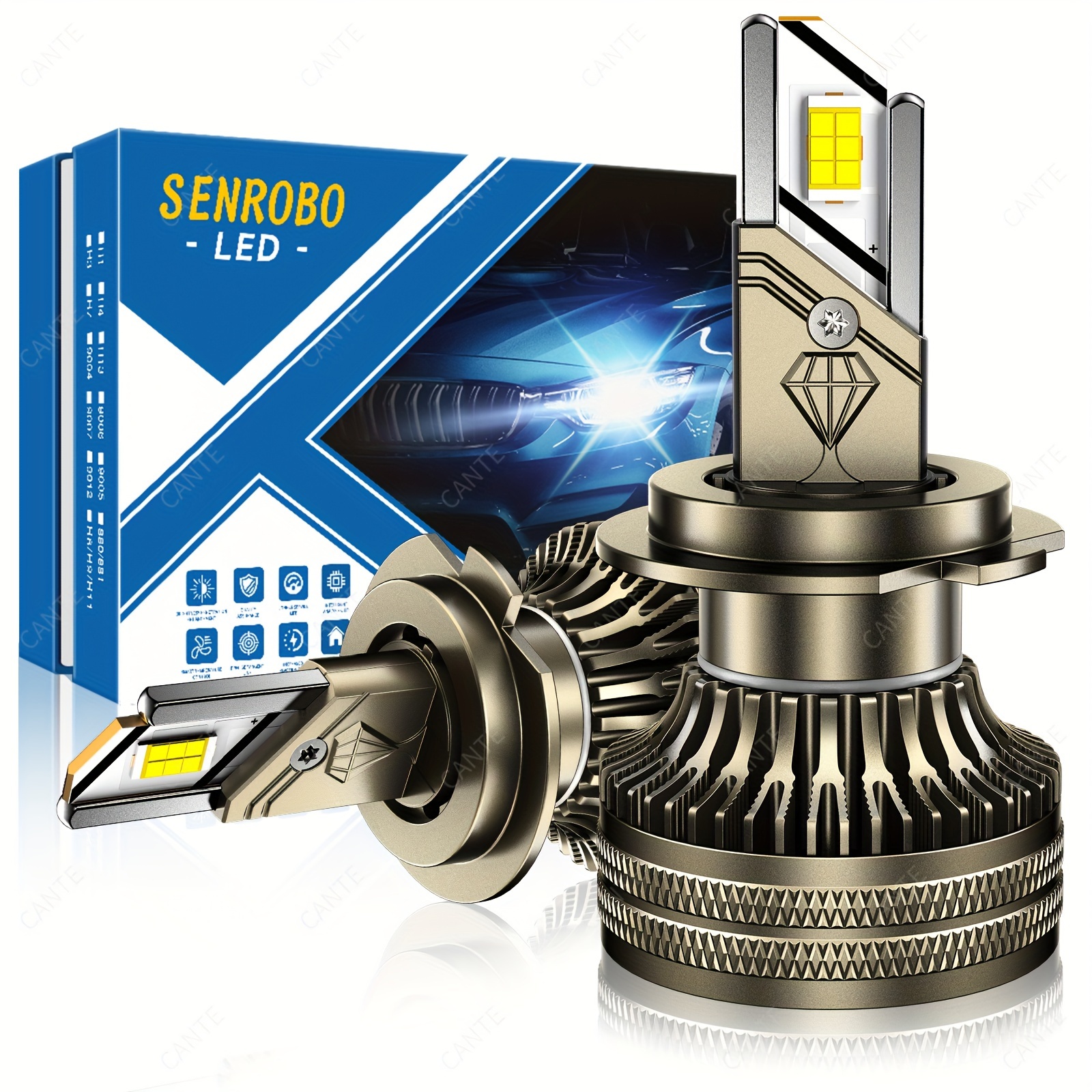 Roadsun For Sierra 1500 2500 (2007-2013) Led Headlight Bulbs,9005