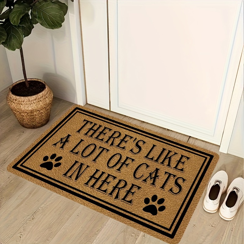 

1pc, A Lot Of Cat Reminder Door Mat, Flannel Indoor Carpet, Outdoor Rug, Non-slip Floor Mat, Home Decor, Room Decor, Farmhouse Decor
