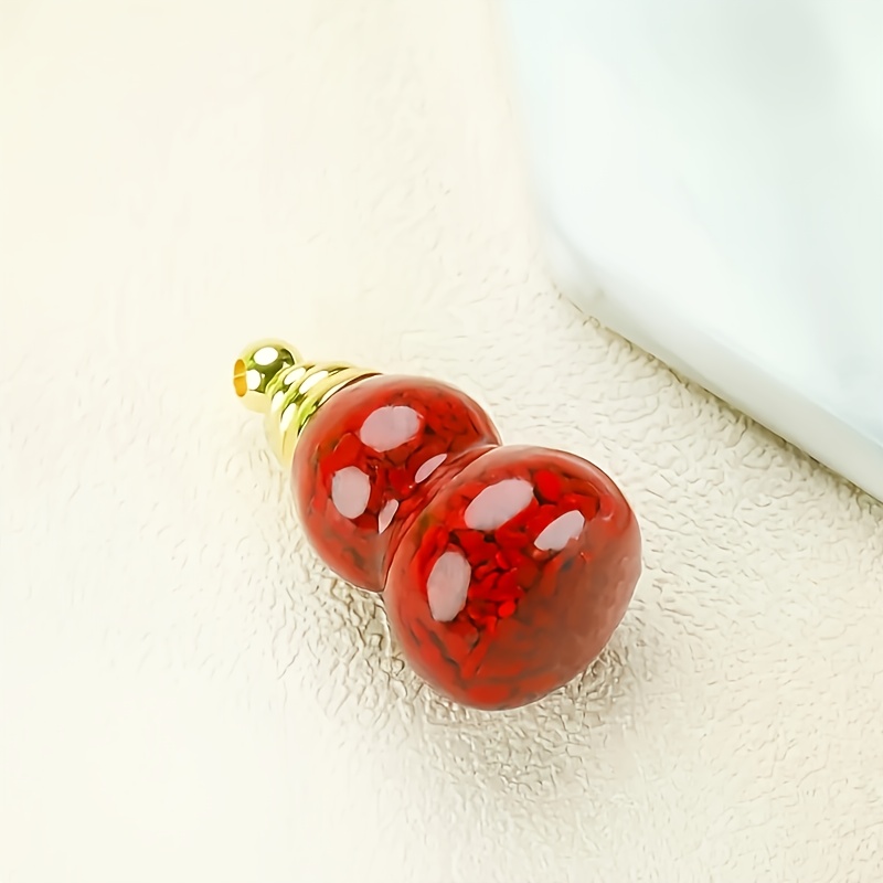 Sand Cinnabar Gourd Pendant Necklace, Unique Gift