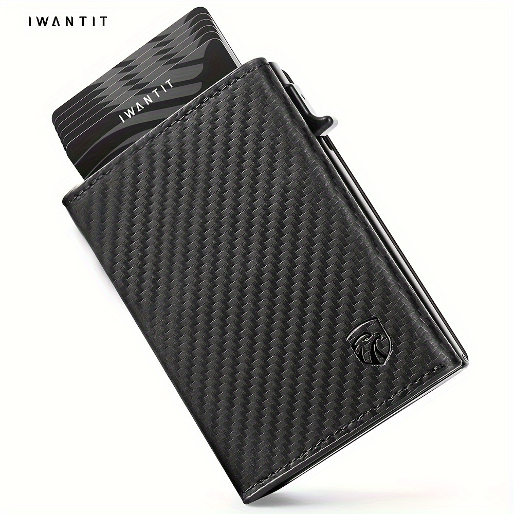 TEMU Slim Wallet - Rfid Protected Full Grain Leather | , Slim, , , Solid Color, Iwantit Brand (no Airtag Included)