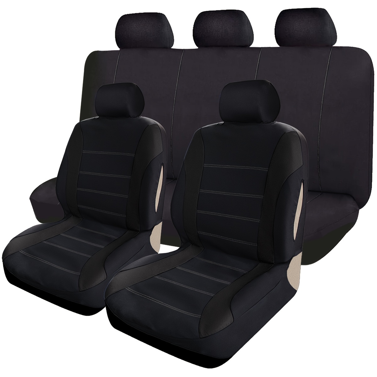 TEMU Universal Fit Polyester Car Seat Cover Breathable Dust Proof 5-seater For Cars, Suvs, Trucks