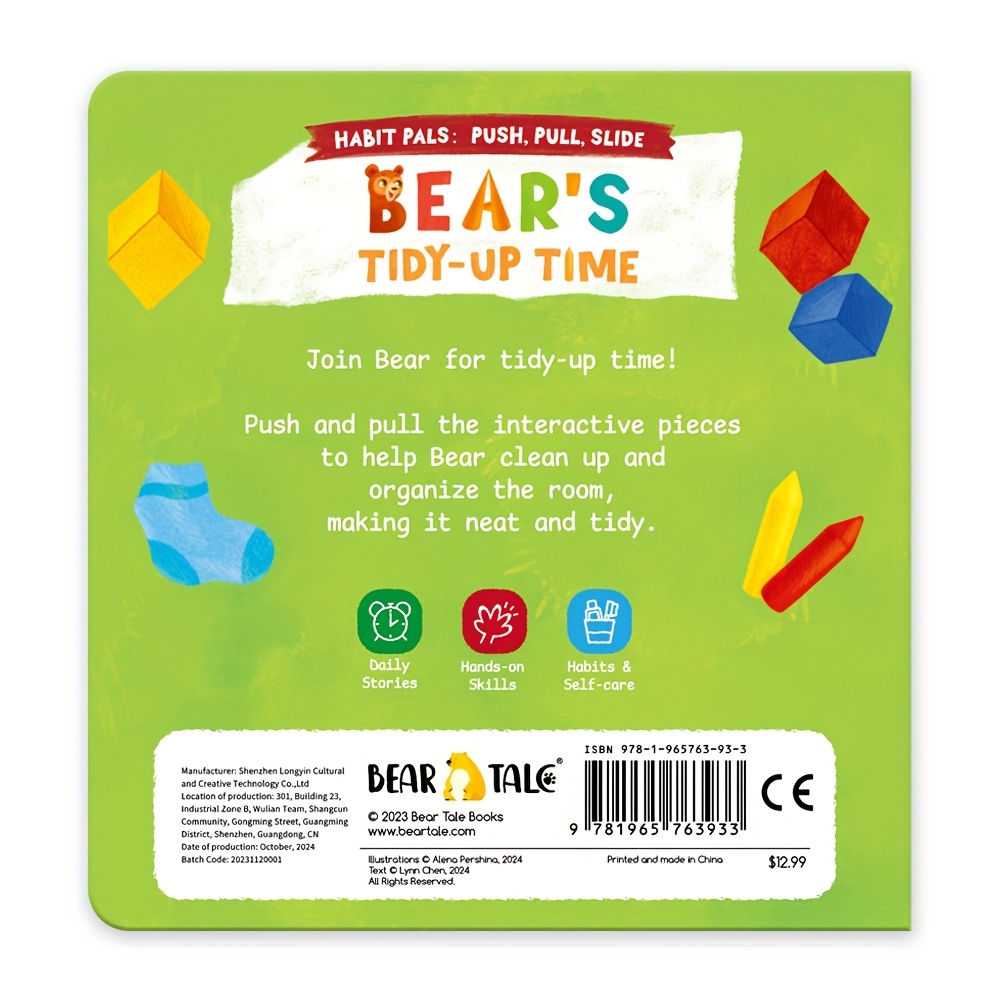 Bear's Tidy Up Time Push-Pull Book for Good Habits