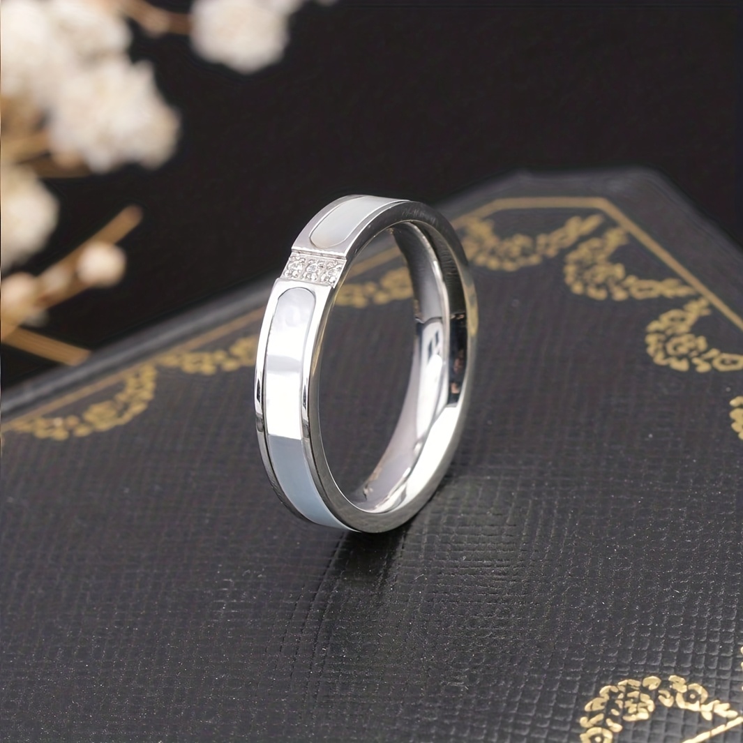 Image of Women' Steel Rings - & Cute Shiny Jewelry, Non-fading Stainless Steel Bands Suitable For Daily Wear, Parties, Elegant