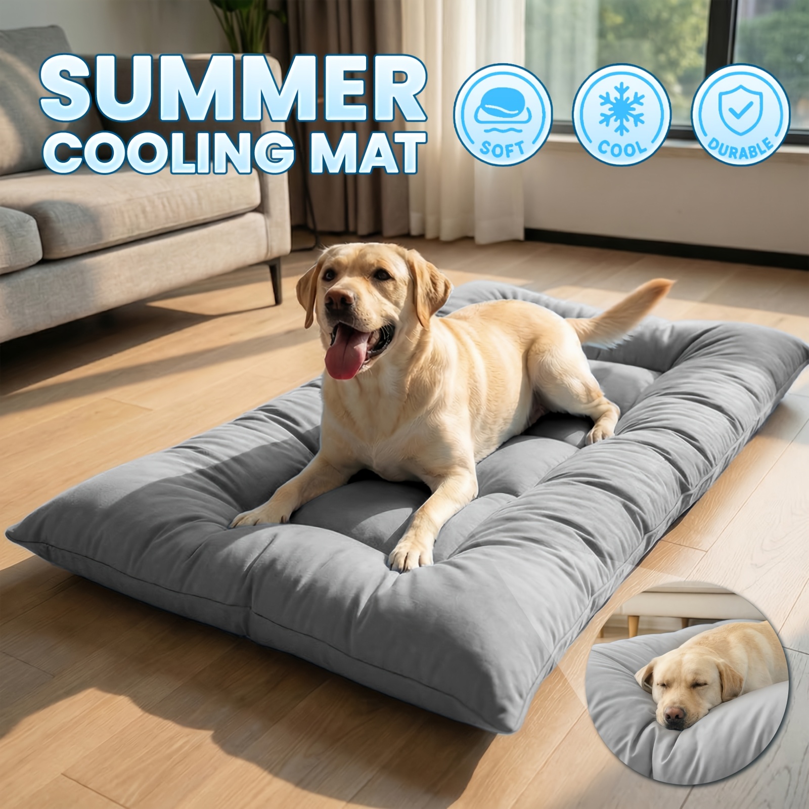 E-shop Extra großes Hunde-Sofabett | Ultraweich, 8 Fächer, extra großes Plüsch-Hunde-Sofabett | Superweiche, dicke Polyester-Haustiermatte mit