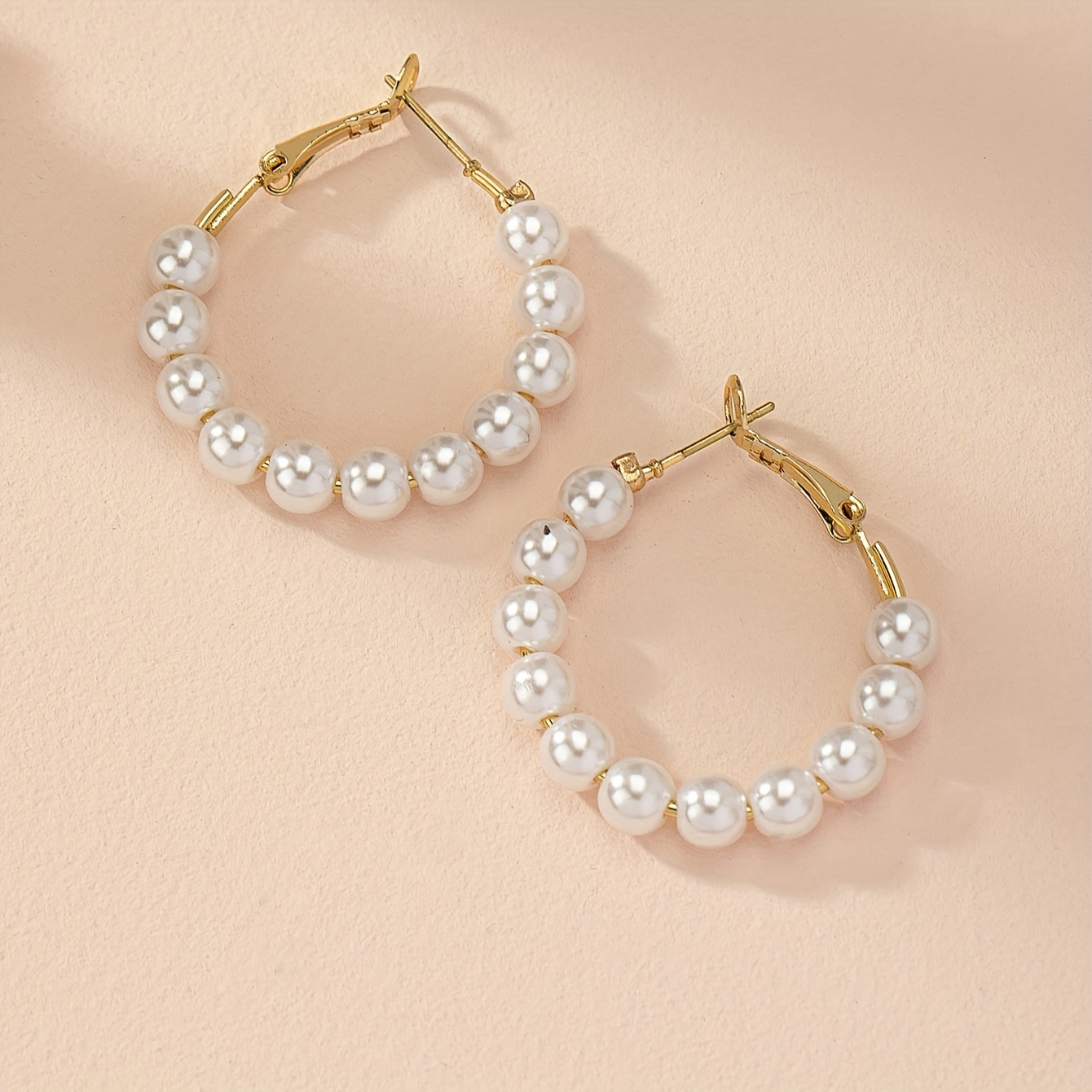 TEMU 1 par de aretes elegantes con perlas