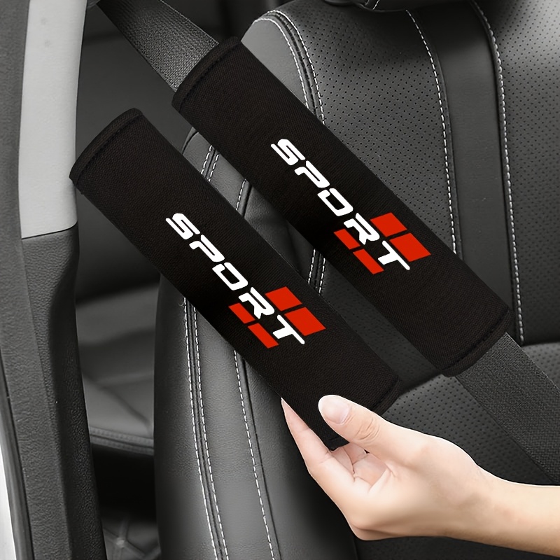 TEMU 2個セット カーシートベルトショルダーパッド - ファッションスポーツ、ソフトでクールな快適カバー、運転体験向上、乗車快適性向上、スリムスタイル、通気性素材、日常使いに最適
