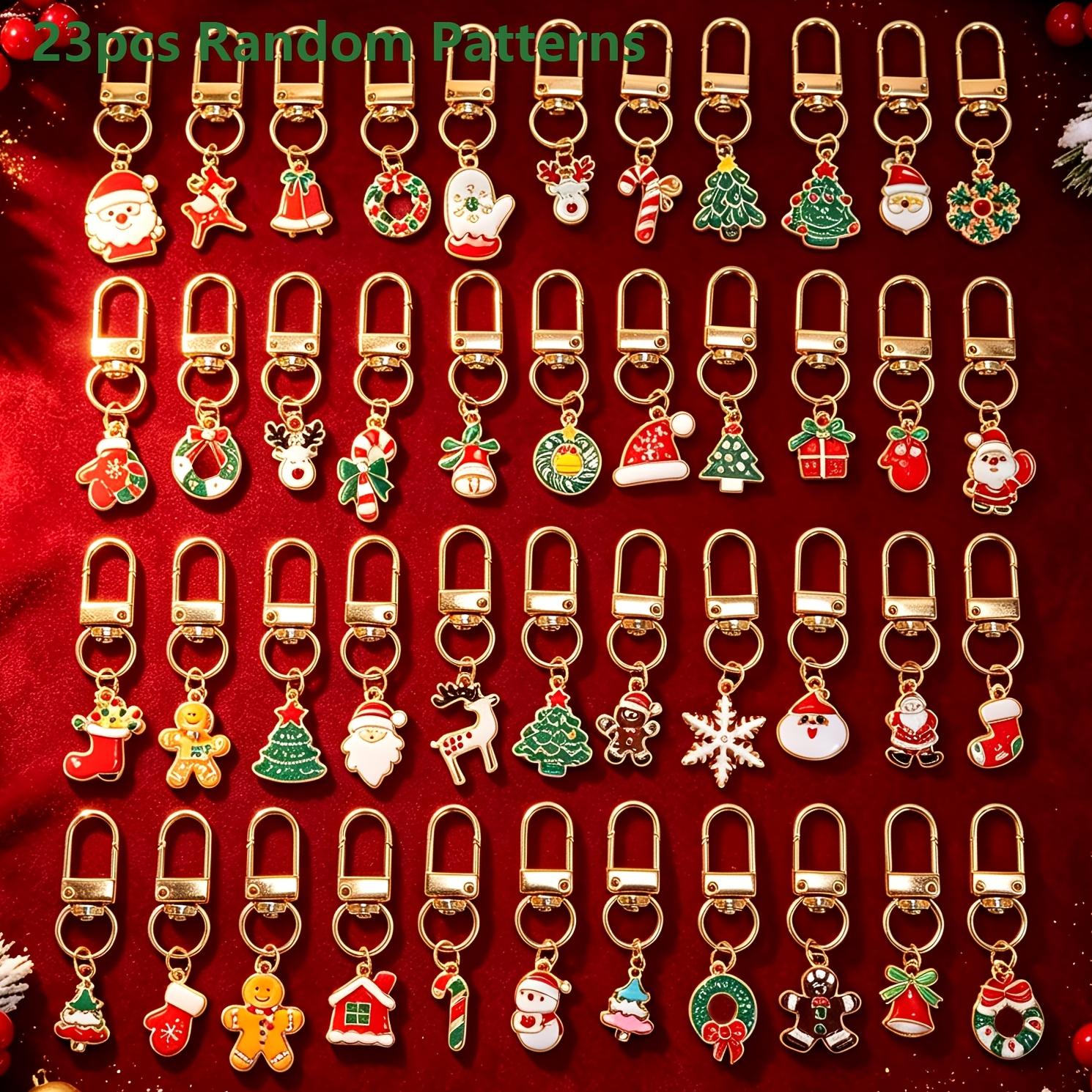 TEMU Ensemble de 23 porte-clés de Noël à aléatoires | Père Noël, de neige, , sapin de Noël et plus | Porte-clés pour femmes | Convient pour