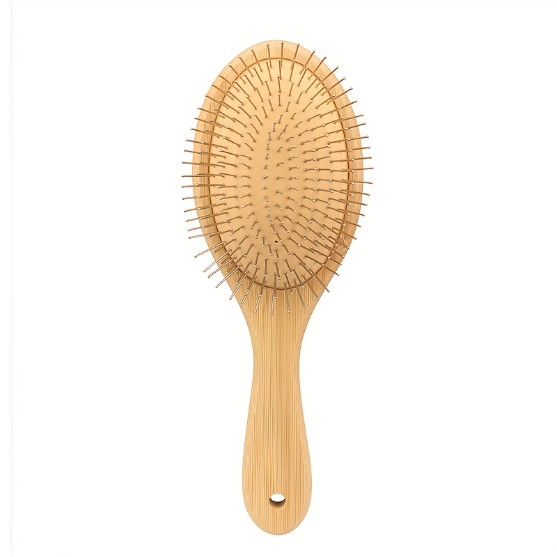 E-shop Bambusgriff Haarbürste mit Edelstahlborsten - Massage-Entwirrkamm für Männer Frauen, ideal für den täglichen Gebrauch, Styling-Auswahl |